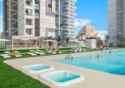 Camporrosso Towers. Calpe Alicante Costa Blanca. Piscina.