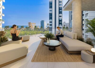 Camporrosso Towers. Calpe Alicante Costa Blanca. Terraza.