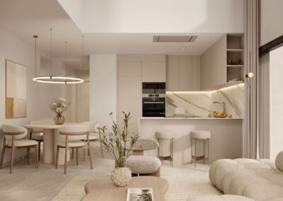 Camporrosso Towers. Calpe Alicante Costa Blanca. Interior salón-cocina.