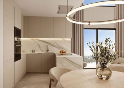 Camporrosso Towers. Calpe Alicante Costa Blanca. Interior cocina.