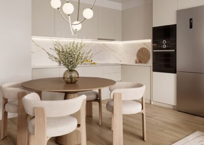 Camporrosso Ciudadela, Alicante. Interior cocina-comedor.